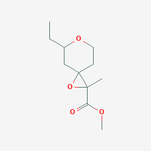 molecular formula C11H18O4 B13189784 Methyl 5-ethyl-2-methyl-1,6-dioxaspiro[2.5]octane-2-carboxylate 