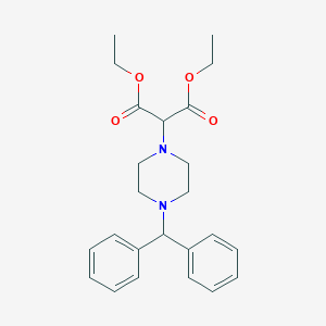 B131898 1,3-Propanedioic acid, 2-(4-(diphenylmethyl)-1-piperazinyl)-, diethyl ester CAS No. 149256-95-1