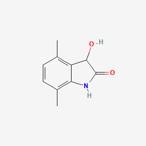 molecular formula C10H11NO2 B13189818 3-Hydroxy-4,7-dimethyl-2,3-dihydro-1H-indol-2-one 