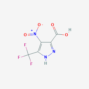 molecular formula C5H2F3N3O4 B1318984 4-Nitro-3-(trifluoromethyl)-1H-pyrazole-5-carboxylic acid CAS No. 1322805-15-1