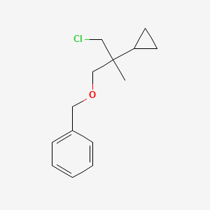 molecular formula C14H19ClO B13189844 [(3-Chloro-2-cyclopropyl-2-methylpropoxy)methyl]benzene 