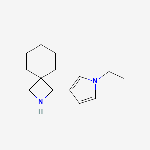 molecular formula C14H22N2 B13189847 1-(1-Ethyl-1H-pyrrol-3-yl)-2-azaspiro[3.5]nonane 