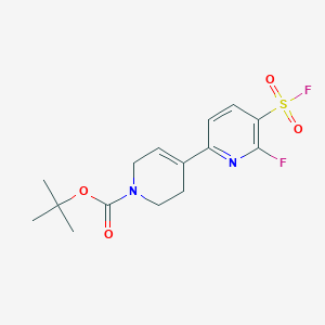 molecular formula C15H18F2N2O4S B13189851 tert-Butyl 4-[6-fluoro-5-(fluorosulfonyl)pyridin-2-yl]-1,2,3,6-tetrahydropyridine-1-carboxylate 