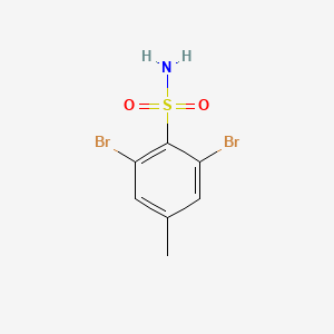 molecular formula C7H7Br2NO2S B13189858 2,6-Dibromo-4-methylbenzene-1-sulfonamide 