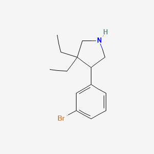 molecular formula C14H20BrN B13189885 4-(3-Bromophenyl)-3,3-diethylpyrrolidine 