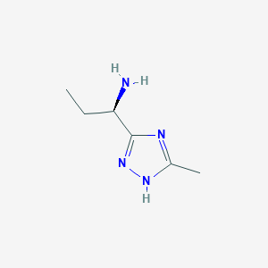 molecular formula C6H12N4 B13189919 (1R)-1-(5-Methyl-1H-1,2,4-triazol-3-yl)propan-1-amine 