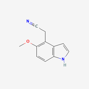 molecular formula C11H10N2O B13189928 2-(5-Methoxy-1H-indol-4-YL)acetonitrile 