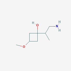 molecular formula C8H17NO2 B13189936 1-(1-Aminopropan-2-yl)-3-methoxycyclobutan-1-ol 