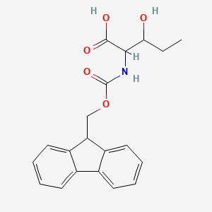 molecular formula C20H21NO5 B1318994 Fmoc-2-氨基-3-羟基戊酸 CAS No. 1219207-99-4