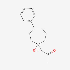 1-{6-Phenyl-1-oxaspiro[2.6]nonan-2-yl}ethan-1-one