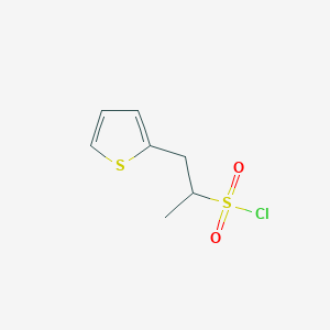 molecular formula C7H9ClO2S2 B13190013 1-(Thiophen-2-yl)propane-2-sulfonyl chloride 