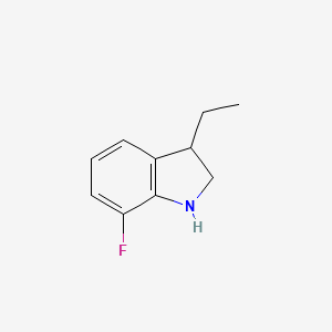 molecular formula C10H12FN B13190051 3-Ethyl-7-fluoro-2,3-dihydro-1H-indole 