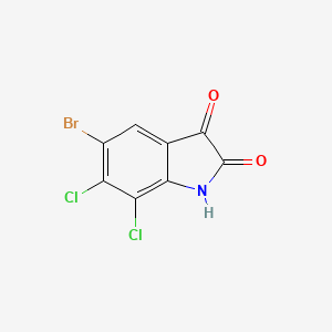 molecular formula C8H2BrCl2NO2 B13190057 5-Bromo-6,7-dichloro-2,3-dihydro-1H-indole-2,3-dione 