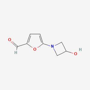 molecular formula C8H9NO3 B13190063 5-(3-Hydroxyazetidin-1-yl)furan-2-carbaldehyde 