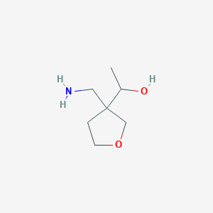 molecular formula C7H15NO2 B13190101 1-[3-(Aminomethyl)oxolan-3-yl]ethan-1-ol 