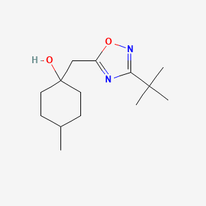 molecular formula C14H24N2O2 B13190144 1-[(3-tert-Butyl-1,2,4-oxadiazol-5-yl)methyl]-4-methylcyclohexan-1-ol 