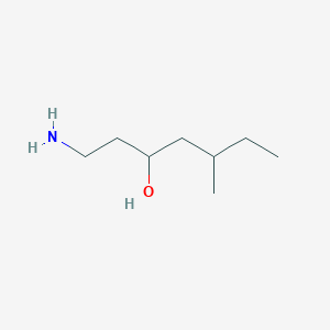 molecular formula C8H19NO B13190206 1-Amino-5-methylheptan-3-OL 