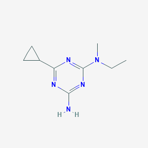 molecular formula C9H15N5 B13190222 6-Cyclopropyl-N2-ethyl-N2-methyl-1,3,5-triazine-2,4-diamine 