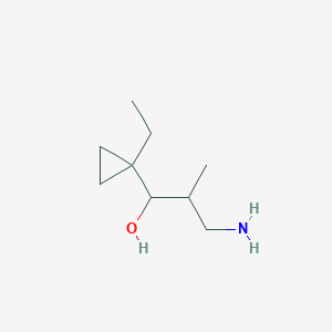 molecular formula C9H19NO B13190273 3-Amino-1-(1-ethylcyclopropyl)-2-methylpropan-1-ol 