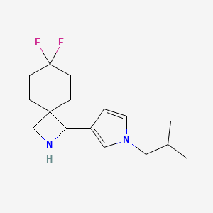 molecular formula C16H24F2N2 B13190291 7,7-Difluoro-1-[1-(2-methylpropyl)-1H-pyrrol-3-yl]-2-azaspiro[3.5]nonane 