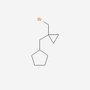 molecular formula C10H17Br B13190302 ([1-(Bromomethyl)cyclopropyl]methyl)cyclopentane 