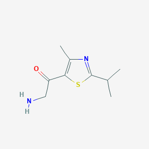 molecular formula C9H14N2OS B13190336 2-Amino-1-[4-methyl-2-(propan-2-yl)-1,3-thiazol-5-yl]ethan-1-one 