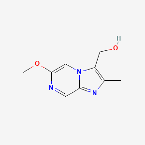 molecular formula C9H11N3O2 B13190377 {6-Methoxy-2-methylimidazo[1,2-a]pyrazin-3-yl}methanol 