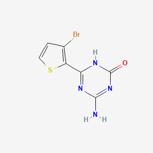 molecular formula C7H5BrN4OS B13190384 4-Amino-6-(3-bromothiophen-2-YL)-2,5-dihydro-1,3,5-triazin-2-one 