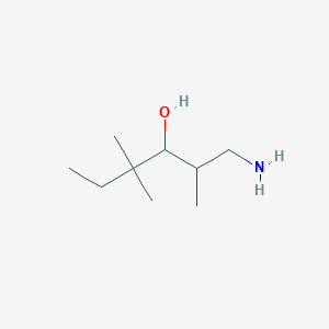 molecular formula C9H21NO B13190406 1-Amino-2,4,4-trimethylhexan-3-ol 