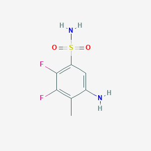 molecular formula C7H8F2N2O2S B13190435 5-Amino-2,3-difluoro-4-methylbenzene-1-sulfonamide 