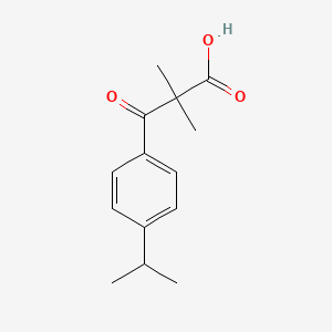 molecular formula C14H18O3 B13190443 2,2-Dimethyl-3-oxo-3-[4-(propan-2-yl)phenyl]propanoic acid 