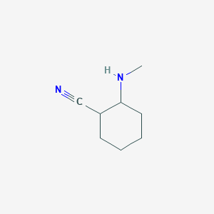 molecular formula C8H14N2 B13190473 2-(Methylamino)cyclohexane-1-carbonitrile 