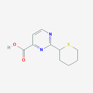 molecular formula C10H12N2O2S B13190562 2-(Thian-2-yl)pyrimidine-4-carboxylic acid 