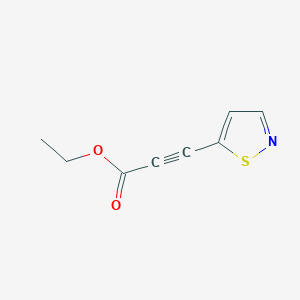 molecular formula C8H7NO2S B13190578 Ethyl 3-(1,2-thiazol-5-yl)prop-2-ynoate 