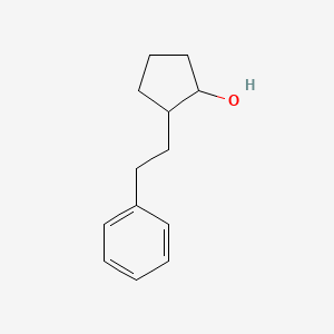 molecular formula C13H18O B13190605 2-(2-Phenylethyl)cyclopentan-1-ol 