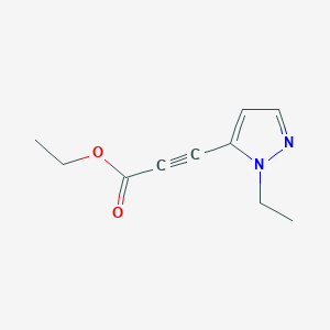 molecular formula C10H12N2O2 B13190663 Ethyl 3-(1-ethyl-1H-pyrazol-5-yl)prop-2-ynoate 