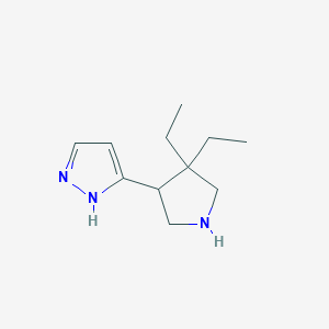 molecular formula C11H19N3 B13190671 3-(4,4-Diethylpyrrolidin-3-yl)-1H-pyrazole 