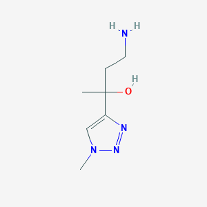 molecular formula C7H14N4O B13190679 4-Amino-2-(1-methyl-1H-1,2,3-triazol-4-yl)butan-2-ol 