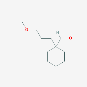 molecular formula C11H20O2 B13190708 1-(3-Methoxypropyl)cyclohexane-1-carbaldehyde 