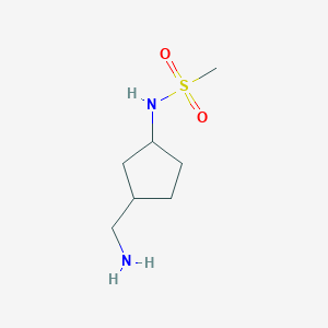 molecular formula C7H16N2O2S B13190802 N-[3-(Aminomethyl)cyclopentyl]methanesulfonamide 