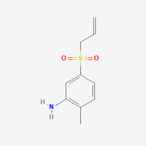 molecular formula C10H13NO2S B13190815 2-Methyl-5-(prop-2-ene-1-sulfonyl)aniline 