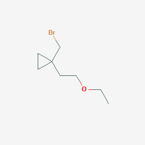 molecular formula C8H15BrO B13190827 1-(Bromomethyl)-1-(2-ethoxyethyl)cyclopropane 