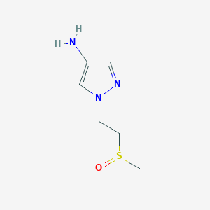 molecular formula C6H11N3OS B13190839 1-(2-Methanesulfinylethyl)-1H-pyrazol-4-amine 