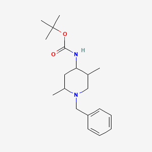 molecular formula C19H30N2O2 B13190843 tert-butyl N-(1-benzyl-2,5-dimethylpiperidin-4-yl)carbamate 