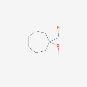 molecular formula C9H17BrO B13190881 1-(Bromomethyl)-1-methoxycycloheptane 