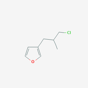 molecular formula C8H11ClO B13190888 3-(3-Chloro-2-methylpropyl)furan 