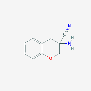 molecular formula C10H10N2O B13190986 3-Amino-3,4-dihydro-2H-1-benzopyran-3-carbonitrile 