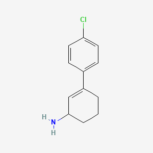 molecular formula C12H14ClN B13191005 3-(4-Chlorophenyl)cyclohex-2-en-1-amine 