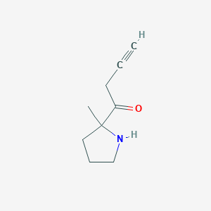 molecular formula C9H13NO B13191017 1-(2-Methylpyrrolidin-2-yl)but-3-yn-1-one 