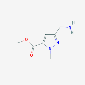 molecular formula C7H11N3O2 B13191053 Methyl 3-(aminomethyl)-1-methyl-1H-pyrazole-5-carboxylate 